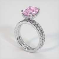 4.59 Ct. Pink Sapphire Ring, 14K White Gold 2