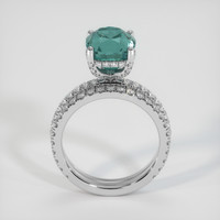 4.60 Ct. Bluish Green Sapphire Ring, 14K White Gold 3