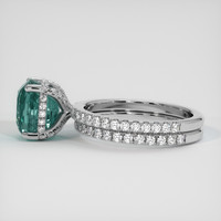 4.60 Ct. Bluish Green Sapphire Ring, 14K White Gold 4