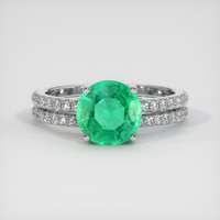 1.35 Ct. Emerald Ring, 18K White Gold 1
