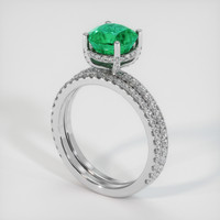 1.56 Ct. Emerald Ring, 18K White Gold 2