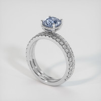 1.31 Ct. Sapphire Ring, 18K White Gold 2