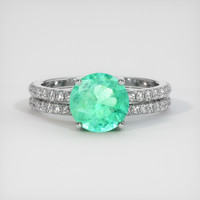 1.31 Ct. Emerald Ring, 18K White Gold 1