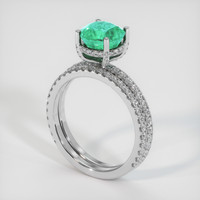 1.31 Ct. Emerald Ring, 18K White Gold 2