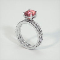 2.00 Ct. Padparadscha Sapphire Ring, 18K White Gold 2
