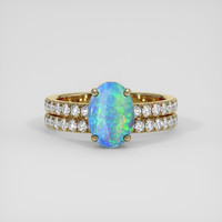 1.73 Ct. Multi Color Opal Ring, 14K Yellow Gold 1