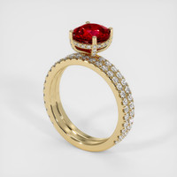 2.57 Ct. Ruby Ring, 14K Yellow Gold 2