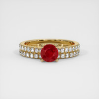 0.98 Ct. Ruby Ring, 14K Yellow Gold 1