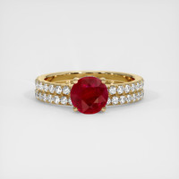 1.49 Ct. Ruby Ring, 14K Yellow Gold 1