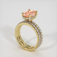 3.51 Ct. Padparadscha Sapphire Ring, 14K Yellow Gold 2