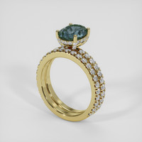 1.51 Ct. Greenish Blue Sapphire Ring, 14K Yellow Gold 2