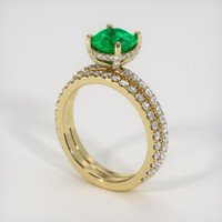 1.25 Ct. Emerald Ring, 18K Yellow Gold 2