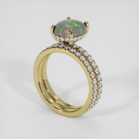 1.63 Ct. Multi Color Opal Ring, 18K Yellow Gold 2