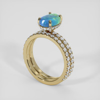 1.73 Ct. Multi Color Opal Ring, 18K Yellow Gold 2