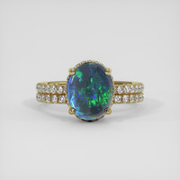 1.67 Ct. Multi Color Opal Ring, 18K Yellow Gold 1