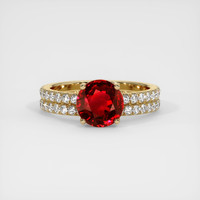 2.57 Ct. Ruby Ring, 18K Yellow Gold 1