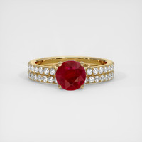 1.49 Ct. Ruby Ring, 18K Yellow Gold 1