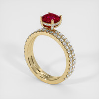 1.49 Ct. Ruby Ring, 18K Yellow Gold 2