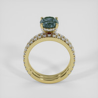 1.51 Ct. Greenish Blue Sapphire Ring, 18K Yellow Gold 3