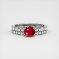 0.94 Ct. Ruby Ring, 14K Yellow & White 1