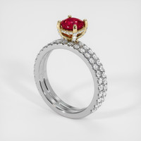 0.94 Ct. Ruby Ring, 14K Yellow & White 2