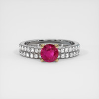 0.84 Ct. Ruby Ring, 14K Yellow & White 1