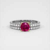 0.85 Ct. Ruby Ring, 14K Yellow & White 1