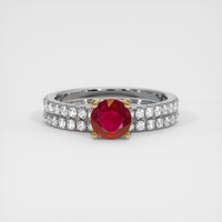 0.96 Ct. Ruby Ring, 14K Yellow & White 1