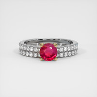 0.75 Ct. Ruby Ring, 14K Yellow & White 1