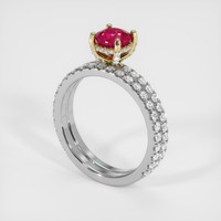 0.75 Ct. Ruby Ring, 14K Yellow & White 2