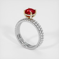 1.68 Ct. Ruby Ring, 14K Yellow & White 2