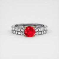 1.10 Ct. Ruby Ring, 14K Yellow & White 1