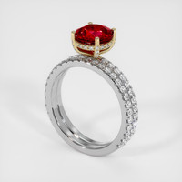 2.57 Ct. Ruby Ring, 14K Yellow & White 2