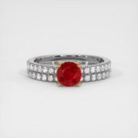 0.98 Ct. Ruby Ring, 14K Yellow & White 1