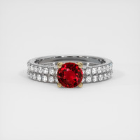 1.11 Ct. Ruby Ring, 14K Yellow & White 1