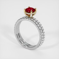 1.11 Ct. Ruby Ring, 18K Yellow & White 2