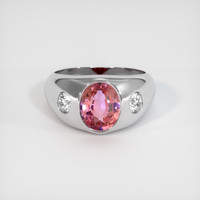 2.82 Ct. Padparadscha Sapphire Ring, Platinum 950 1
