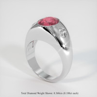 2.82 Ct. Padparadscha Sapphire Ring, Platinum 950 2