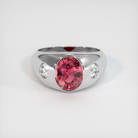 2.39 Ct. Reddish Pink Sapphire Ring, Platinum 950 1