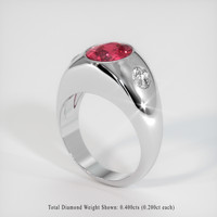 2.39 Ct. Reddish Pink Sapphire Ring, Platinum 950 2