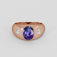 2.03 Ct. Bluish Purple Sapphire Ring, 18K Rose Gold 1