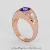 2.03 Ct. Bluish Purple Sapphire Ring, 18K Rose Gold 2