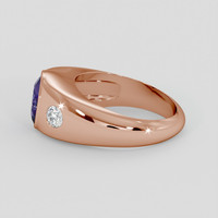 2.03 Ct. Bluish Purple Sapphire Ring, 18K Rose Gold 4