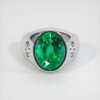 5.84 Ct. Emerald Ring, 18K White Gold 1