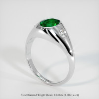 1.09 Ct. Emerald Ring, 18K White Gold 2