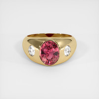 2.39 Ct. Reddish Pink Sapphire Ring, 14K Yellow Gold 1