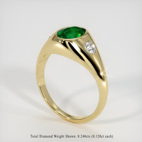 1.09 Ct. Emerald Ring, 18K Yellow Gold 2