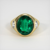 6.17 Ct. Emerald Ring, 18K Yellow Gold 1