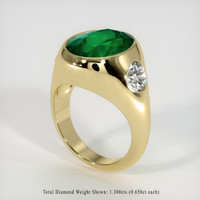 6.17 Ct. Emerald Ring, 18K Yellow Gold 2