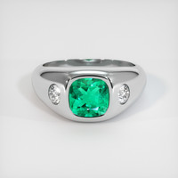 1.29 Ct. Emerald Ring, Platinum 950 1